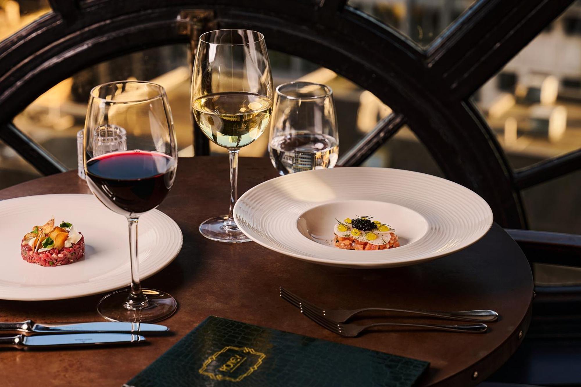 Hotel Gotham Manchester Exterior photo Wine and food at the restaurant